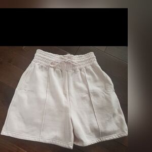 Re Styld Blush Pink Cream Drawstring Shorts Sizr 6 Oversized  New With Tags